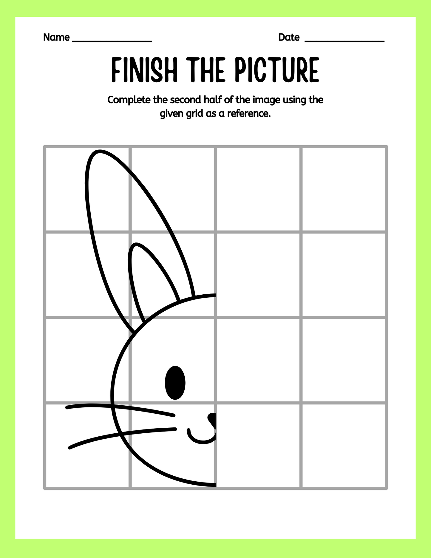 Finish the Picture Symmetry Worksheet
