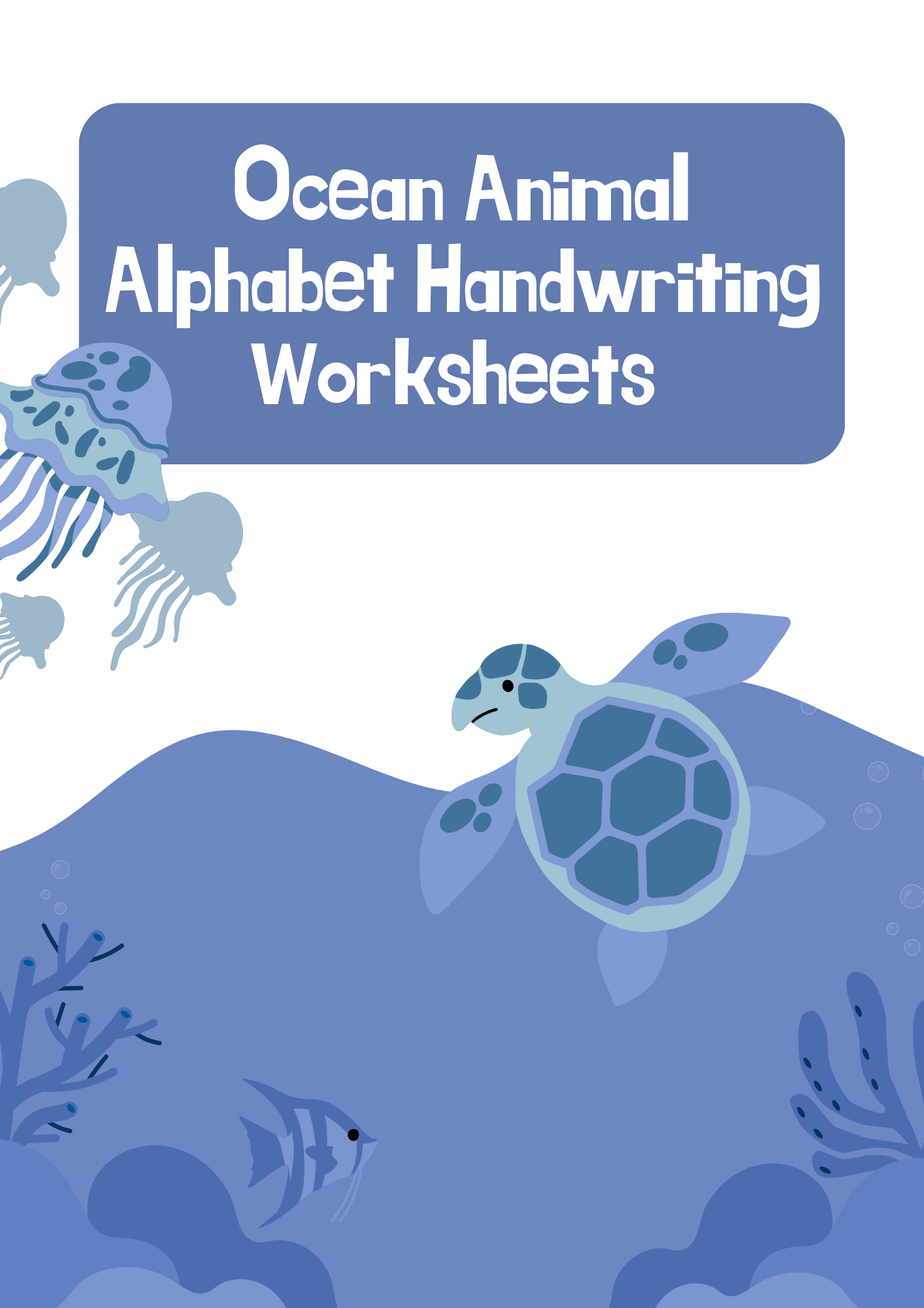 Ocean Animal Handwriting Alphabet Worksheet