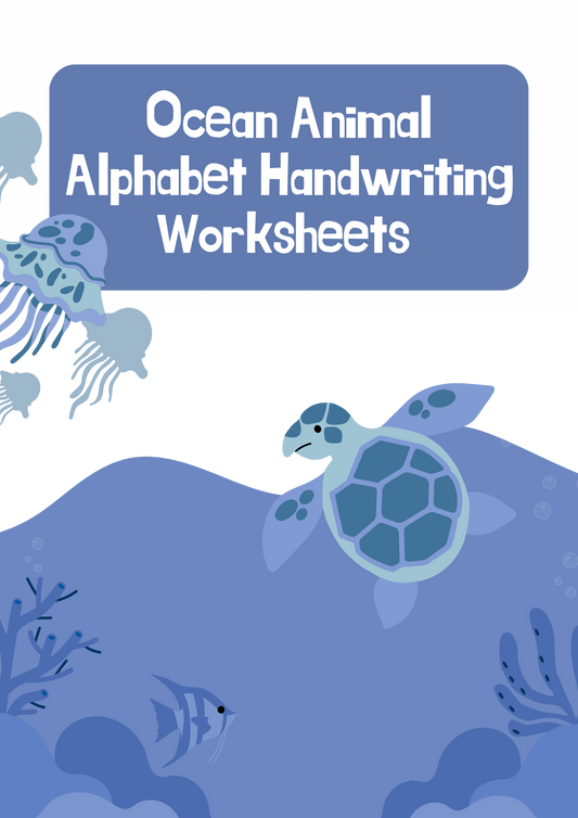 Ocean Animal Handwriting Alphabet Worksheet