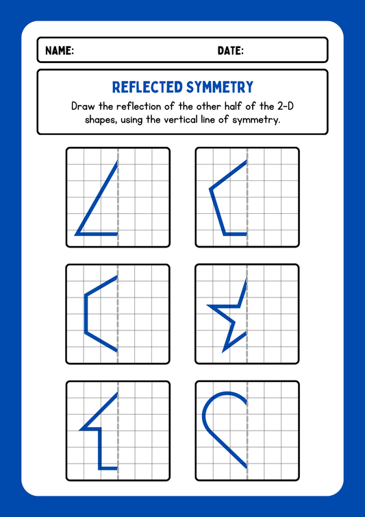 Lines of Symmetry Drawing Activity Worksheets