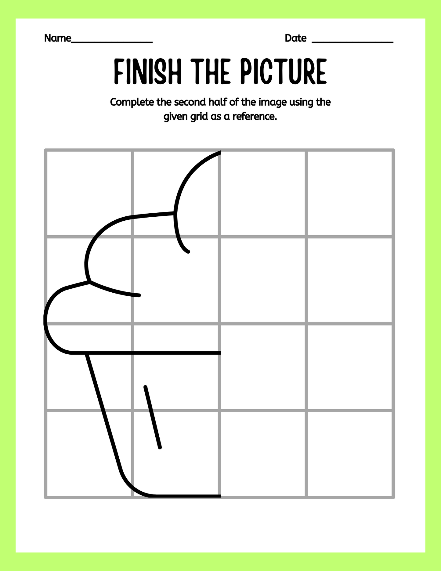 Finish the Picture Symmetry Worksheet