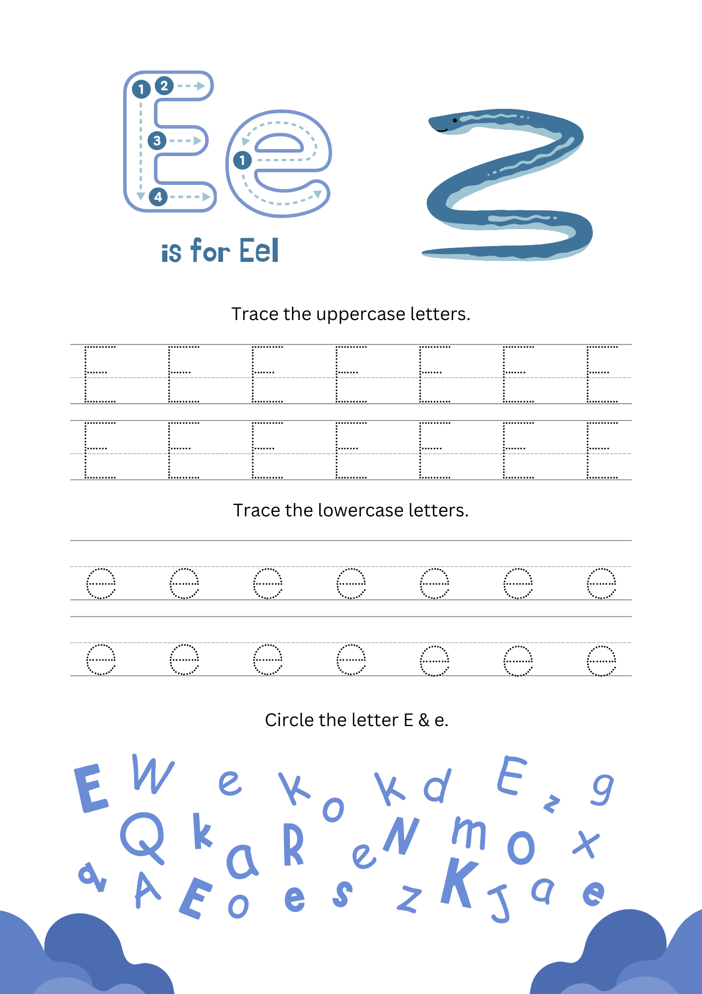 Ocean Animal Handwriting Alphabet Worksheet