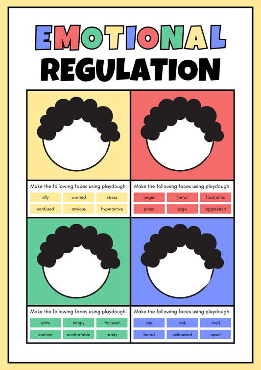 Emotional Regulation Playdough Mat in Colorful Blank Face