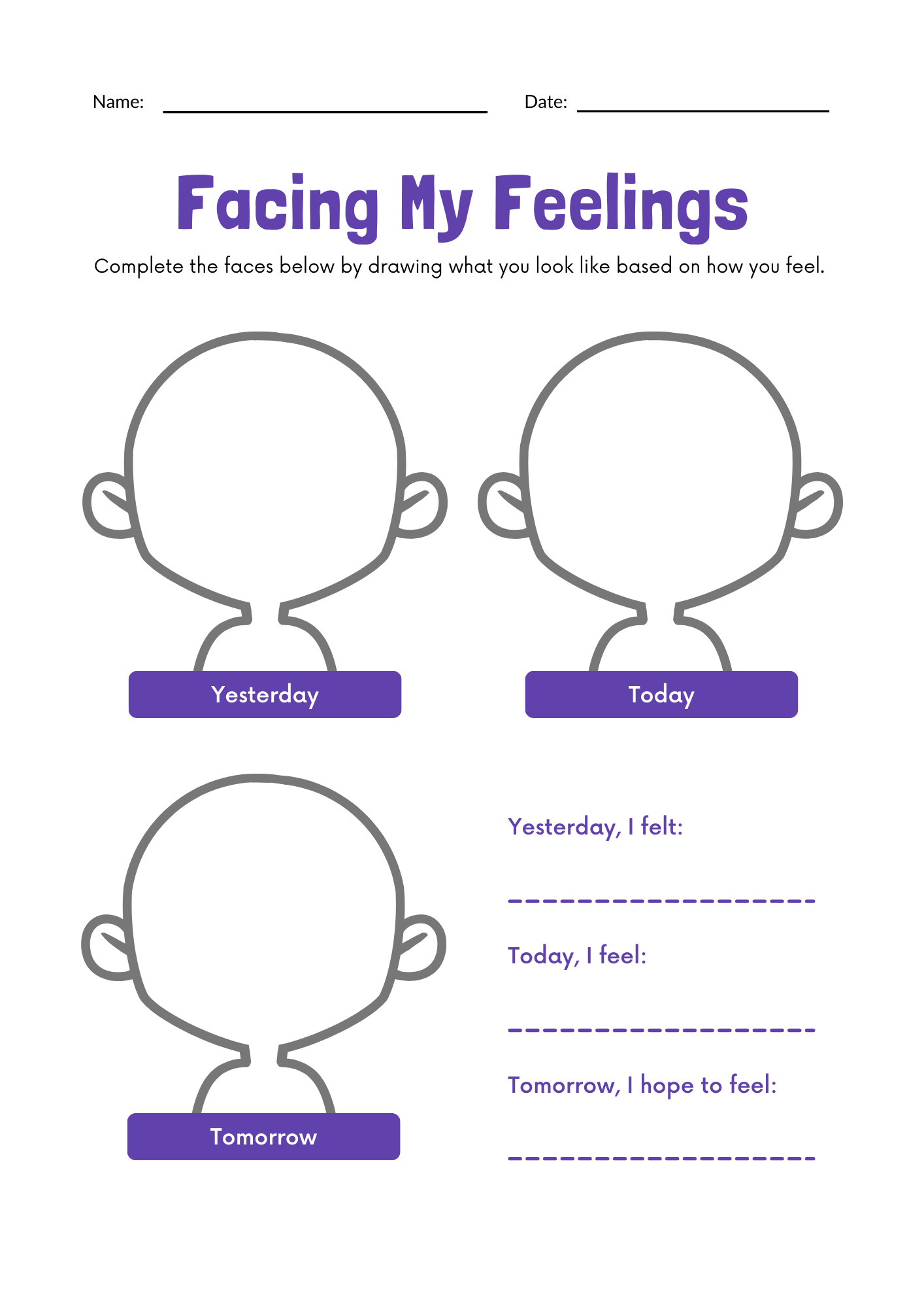 Mood Check Social and Emotional Learning Worksheet