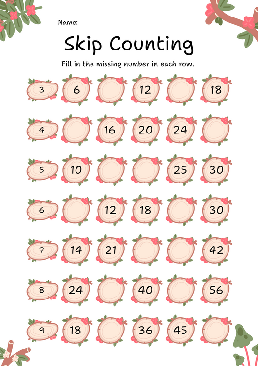 Skip Counting Worksheet